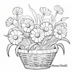 Kid-Friendly Daisies in Basket Coloring Pages 4
