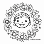 Kid-Friendly Daisy Wreath Coloring Pages 1