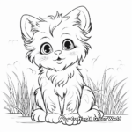 Kid-Friendly Fluffy Kitten Coloring Pages 1