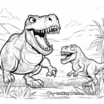 Kid-Friendly Giganotosaurus and T Rex Coloring Sheets 1