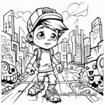 Kid-Friendly Graffiti Cartoon Coloring Pages 1