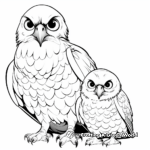 Kid-Friendly Hawk and Chicks Coloring Pages 1