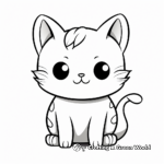 Kid-Friendly Kawaii Cat and Mouse Coloring Pages 1