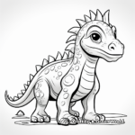 Kid-Friendly Pachycephalosaurus Cartoon Coloring Pages 1