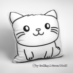 Kid-Friendly Pillow Cat and Kitten Coloring Pages 1