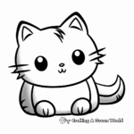 Kid-Friendly Pillow Cat and Kitten Coloring Pages 3