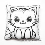 Kid-Friendly Pillow Cat and Kitten Coloring Pages 4