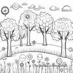 Dibujos para colorear del bosque primaveral para niños 4