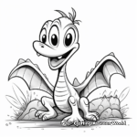 Kid-Friendly Pterodactyl Dinosaur Coloring Pages 1