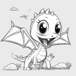 Kid-Friendly Pterodactyl Dinosaur Coloring Pages 4