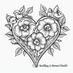 Kid-Friendly Rose Heart Coloring Pages 1