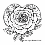 Kid-Friendly Rose Heart Coloring Pages 2