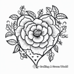 Kid-Friendly Rose Heart Coloring Pages 4