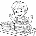 Kid-Friendly Sandwich Coloring Pages 1