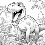 Kid-Friendly Tarbosaurus Cartoon Coloring Pages 3