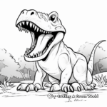 Kid-Friendly Tarbosaurus Cartoon Coloring Pages 4