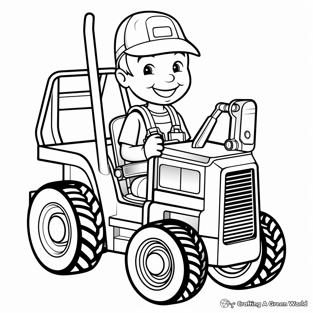 Kid-Friendly Toy Forklift Coloring Pages 3