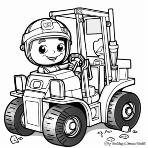 Kid-Friendly Toy Forklift Coloring Pages 4