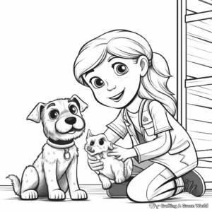 Kid-Friendly Vet Tech and Pets Coloring Pages 3
