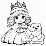 Kid-Friendly Winter Princess and Snowman Coloring Pages 1