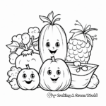 Kid-Level Fruits and Vegetables Coloring Pages 4