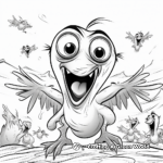 Páginas para colorear de dibujos animados de cuervos para niños 1
