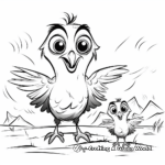 Páginas para colorear de dibujos animados de cuervos para niños 2