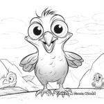Páginas para colorear de dibujos animados de cuervos para niños 4