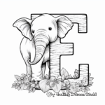 Kid's Favorite Letter E Elephant Coloring Pages 2