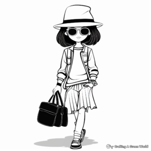 Kids-Friendly Animated Fashion Character Coloring Pages 1