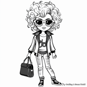 Kids-Friendly Animated Fashion Character Coloring Pages 3
