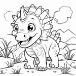 Kids-Friendly Cartoon Triceratops Coloring Pages 1