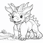 Kids-Friendly Cartoon Triceratops Coloring Pages 3