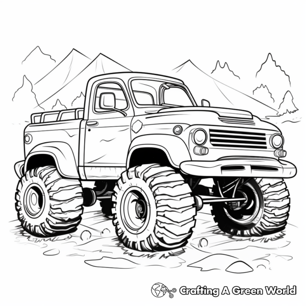 Mud Truck Coloring Pages - Free &amp; Printable!