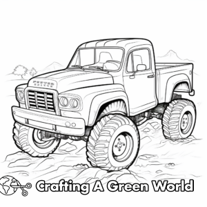Mud Truck Coloring Pages - Free &amp; Printable!