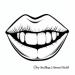Kids-Friendly Smiling Lips Coloring Pages 1