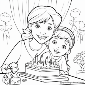 Kids' Style Happy Birthday Mom Coloring Pages 3