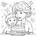 Dibujos para colorear de Mamá feliz cumpleaños estilo infantil 4