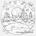 Kindergarten Friendly Earth and Space Coloring Sheets 2