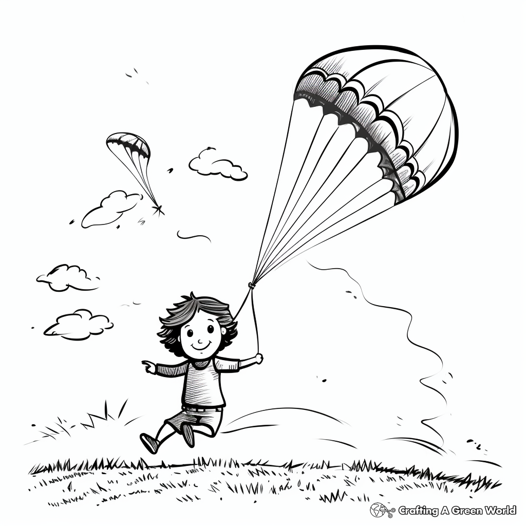 Kite Flying National Kite Month April Coloring Pages 3