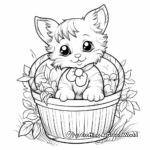 Kitten in a Basket: Sweet-Scene Coloring Pages 2