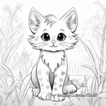 Kitty Cat in the Wild: Jungle-Scene Coloring Pages 1