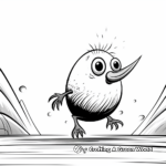 Kiwi Bird Action Scene Coloring Pages 1