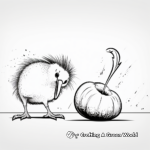 Kiwi Bird Action Scene Coloring Pages 2