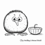 Kiwi Bird Eating Worm Coloring Pages 1