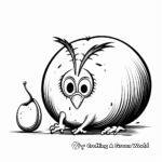 Kiwi Bird Eating Worm Coloring Pages 4