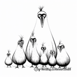 Kiwi Bird Family: Male, Female, and Chicks Coloring Pages 2