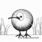 Kiwi Bird in Its Natural Habitat Coloring Pages 1