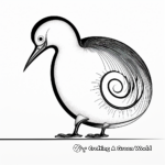 Kiwi Bird Side View Coloring Pages 1
