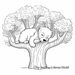 Koala Bear Sleeping in Tree Coloring Pages 3
